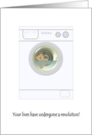 Congratulations on New Baby Teddy Bear In Washing Machine card