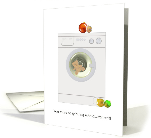 Christmas for Expecting Grandparents Teddy Bear In Spin Cycle card
