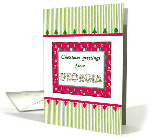 Christmas Greetings From Georgia In Christmas Colors card (1343638)