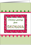 Christmas Greetings From Georgia In Christmas Colors card