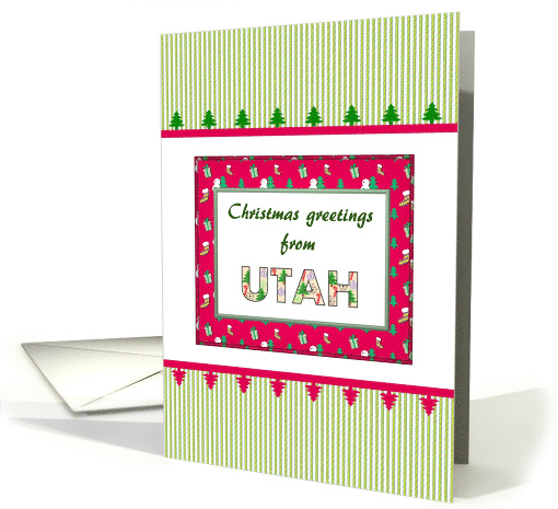 Christmas Greetings From Utah In Christmas Colors card (1343656)