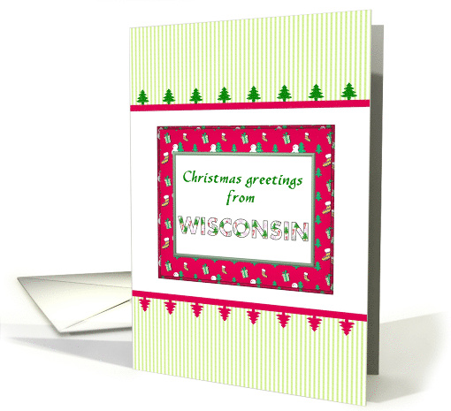 Christmas Greetings From Wisconsin In Christmas Colors card (1343686)