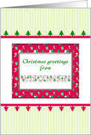 Christmas Greetings From Wisconsin In Christmas Colors card