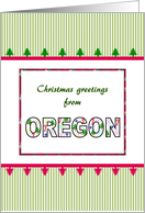 Christmas Greetings From Oregon In Christmas Colors card