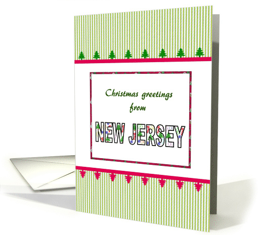 Christmas Greetings From New Jersey In Christmas Colors card (1344894)