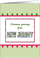 Christmas Greetings From New Jersey In Christmas Colors card