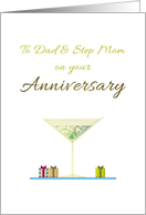 Dad and Step Mom Anniversary Dry Martini and Little Presents card