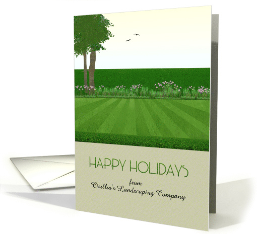 Custom Happy Holidays Landscaping Company To Clients Cut Lawn card