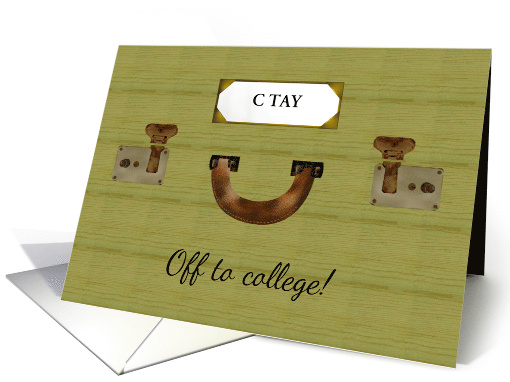 Off To College Custom Name On Suitcase card (1346320)