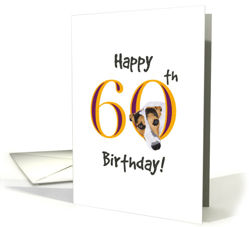 60th Birthday Cute Jack Russell card (1346350)