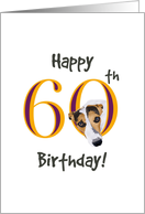 60th Birthday Cute Jack Russell card