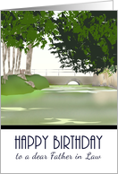 Birthday for Father in Law Bridge Over Canal Lined with Trees card