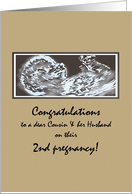 Congratulations 2nd Pregnancy Cousin and Husband Baby Scan card