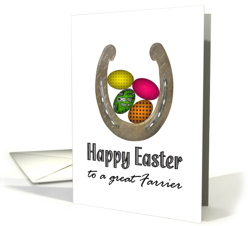 Easter for Farrier Colorful Easter Eggs and Horseshoe card (1346760)