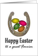 Easter for Farrier Colorful Easter Eggs and Horseshoe card