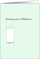 Greetings From Oklahoma State Beverage Glass Of Milk card