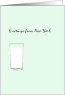 Greetings From New York New York State Beverage Glass Of Milk card