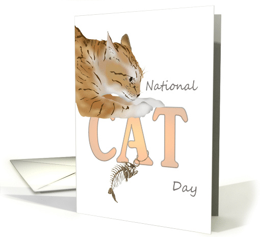 National Cat Day Cat and Fishbone card (1347506)