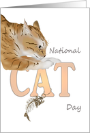 National Cat Day Cat and Fishbone card