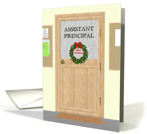 Christmas for Assistant Principal Holiday Wreath On Office Door card