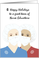 Happy Holidays To Nurse Educators Nurses In Scrubs card