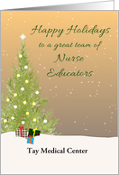 Custom Happy Holidays Nurse Educators Holiday Tree In Snow card