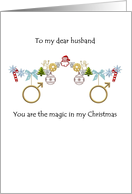 Christmas For Same Sex Spouse Husband Male Gender Symbols Ornaments card