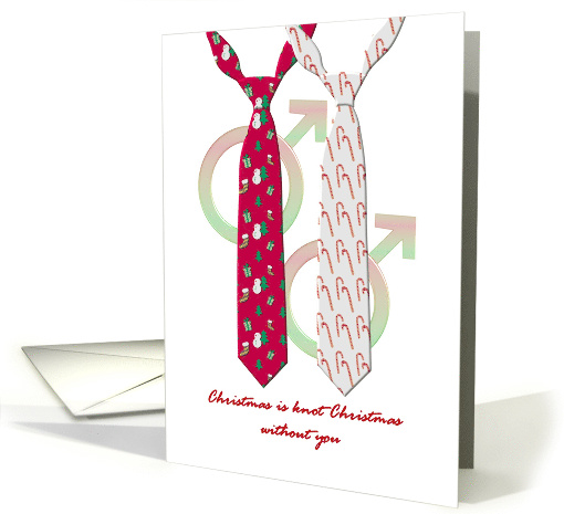 Christmas Same Sex Spouse Husband Holiday Ties And Male Symbols card