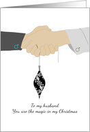 Christmas Same Sex Spouse Husband Couple Holding Hands card