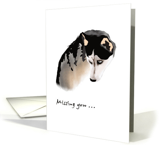 Missing You Sad Looking Dog card (1349994)