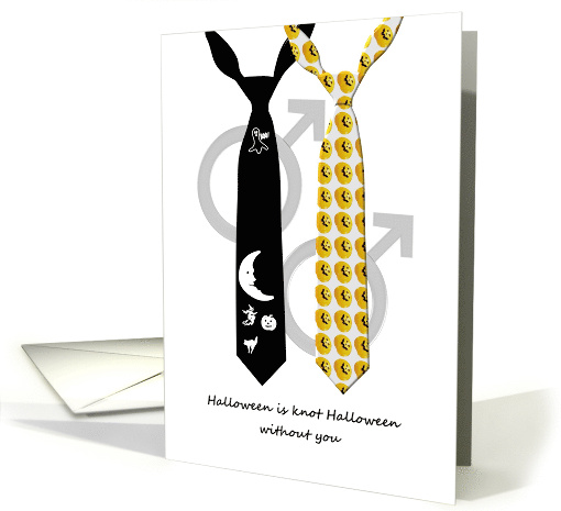 Halloween For Same Sex Spouse Husband Holiday Ties card (1349996)