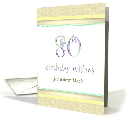 Uncle 80th Birthday Bubbling 80 card (1351270)