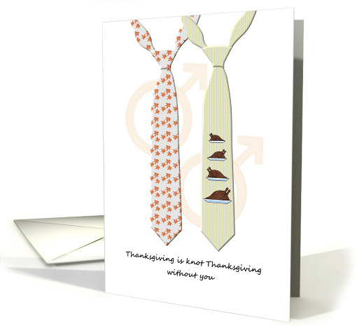 Thanksgiving Same Sex Spouse Husband Holiday Ties Male Symbols card