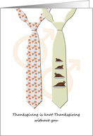 Thanksgiving Same Sex Spouse Husband Holiday Ties Male Symbols card