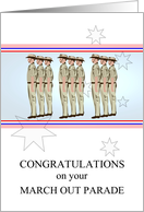Congratulations on March Out Parade Australian Army Servicemen card