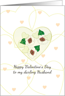 Valentine’s Day For Husband Flowers And Hearts card