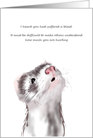 Encouragement For Hemophilia Sufferer Ferret With Concerned Look card