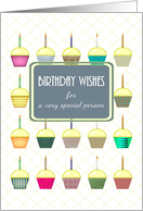 Birthday for sperm donor, cupcakes on criss-cross pattern card