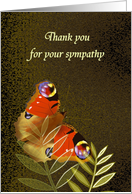 Thank You for Your Sympathy Pretty Butterfly and Foliage card