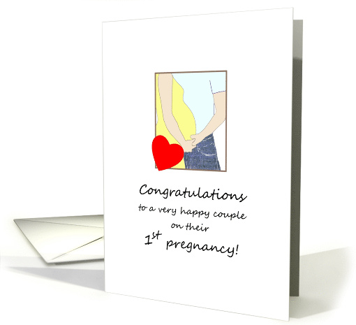 Congratulations to Couple on 1st Pregnancy Couple Holding Hands card