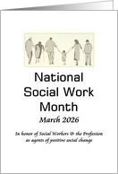 National Social Work Month March 2026 In Honor of Social Workers card