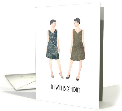 Birthday for Twin Girls Twins in Dresses and High Heels card (1359650)