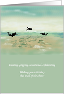 Birthday, exhilarating sky diving card