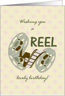 Film reels birthday for someone who loves acting and drama card