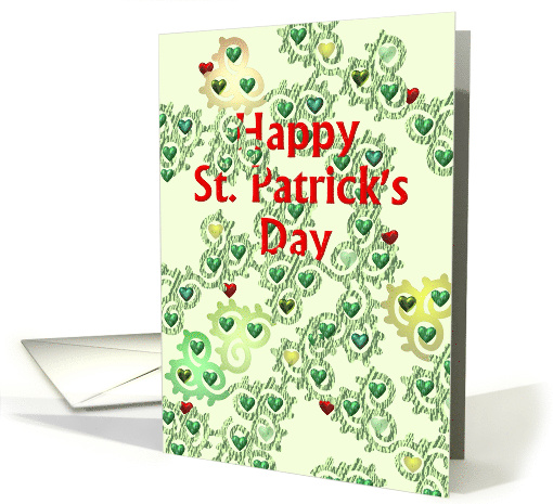 St. Patrick's Day Green And Red Hearts And Geometric Shapes card