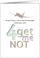 Good Bye to Friend Forget Me Not Aeroplane Having Taken Off card