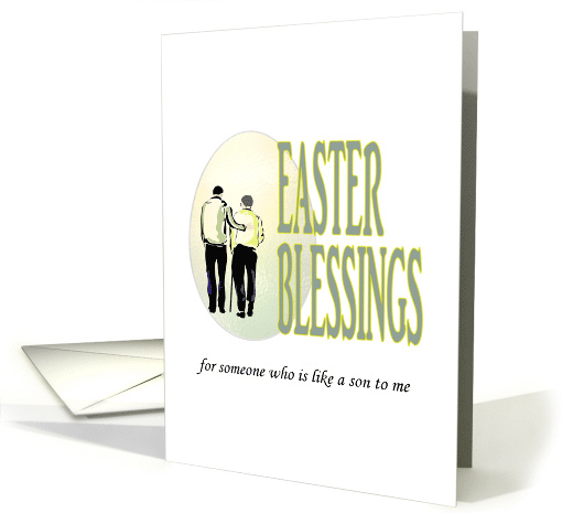 Easter Greetings Like a Son to Me Two Men Walking Together card