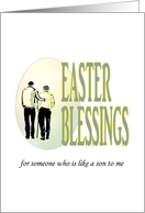 Easter Greetings Like a Son to Me Two Men Walking Together card