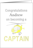 Congratulations On Becoming Helicopter Captain Custom card