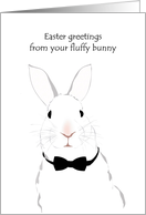 Easter for Wife White Rabbit in Black Bow Tie card